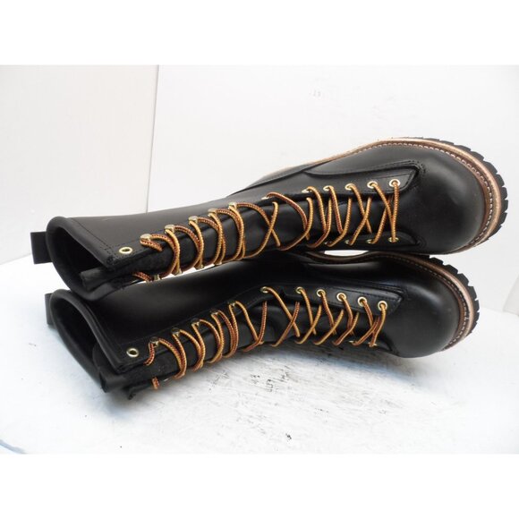 Hoffman Men's 10" Comp. Toe Lineman Climbing Boots Black Leather Size 10.5D - Picture 4 of 6